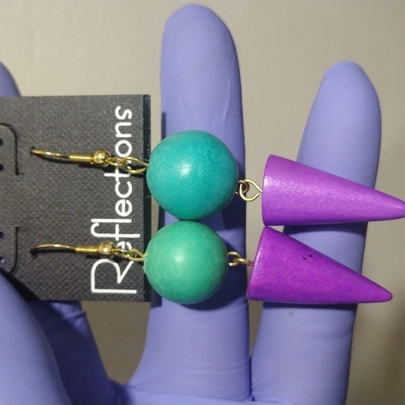 Women's Stunning Gold tone Colorful Fishhook Drop Dangle Earrings, 2.50-inch - Picture 4 of 5